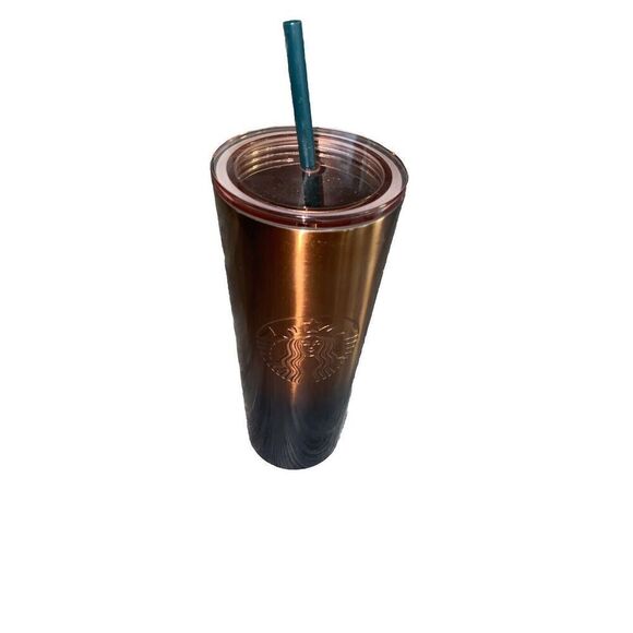 Starbucks Metal Ombré Venti, 24 Ounce Cup Copper/Emerald 2024 - Picture 1 of 5